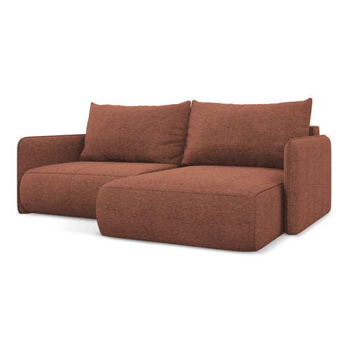 LaMiaSofa hoekbank rechts Palermo - chenille stof - gedempt roze - 207x148x86
