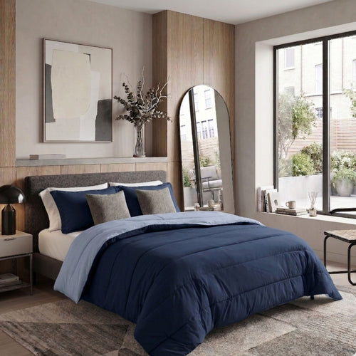 Ten Cate wasbaar dekbed 140x200 - navy blauw