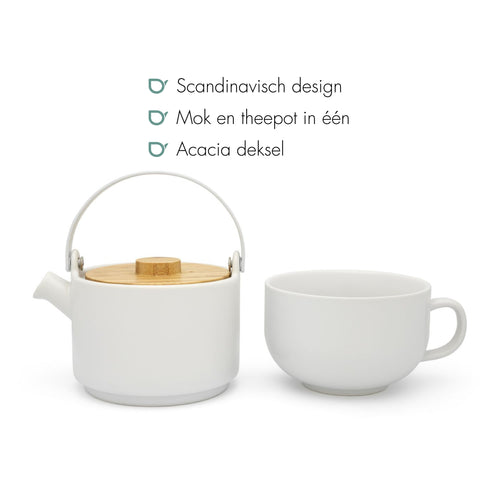 Bredemeijer - Tea for one Umea wit 500ml - vtwonen shop