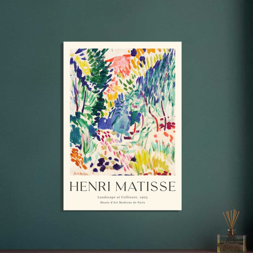 Artfulprints Poster met Lijst Matisse - Landscape of Collioure 1905   - A4 21x29.7 cm - Meerkleurig