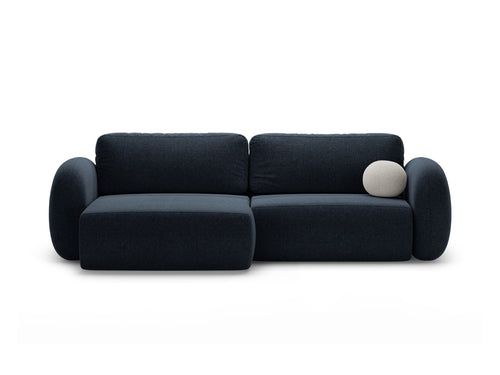 Cosmopolitan Design Omkeerbare converteerbare hoekbank met opbergdoos Tonale 4-zits, chenille marineblauw - 149x262x88cm