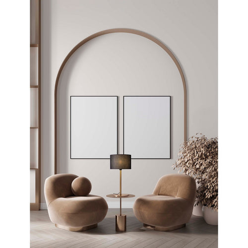 Nova Luce SIBNIA Tafellamp met ronde kap, messing goudkleurig, zwart E27 fitting 1x12W