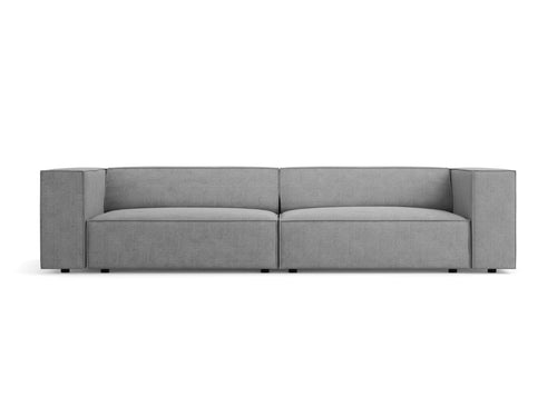 Cosmopolitan Design Bank Arendal 4-zits, chenille met ribbeleffect, donkergrijs - 102x244x70cm