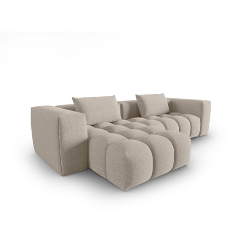 Cosmopolitan Design - Modulaire hoekbank links Verona 3-zits, structurele stof zand - 145x260x70cm