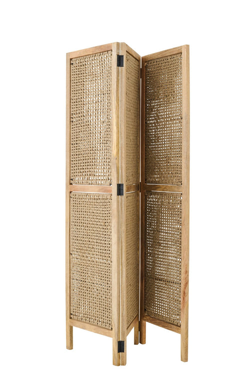 J-Line kamerscherm Rieten Panelen - hout - naturel