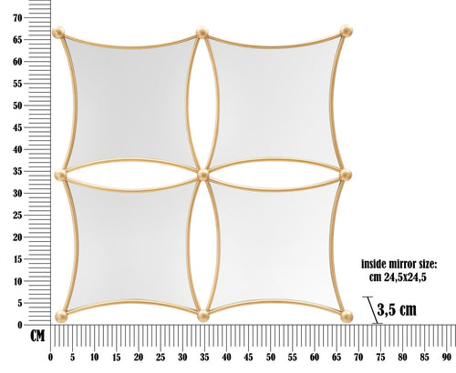 Mauro Ferretti wandspiegel - 68x3,5x68 cm - goud