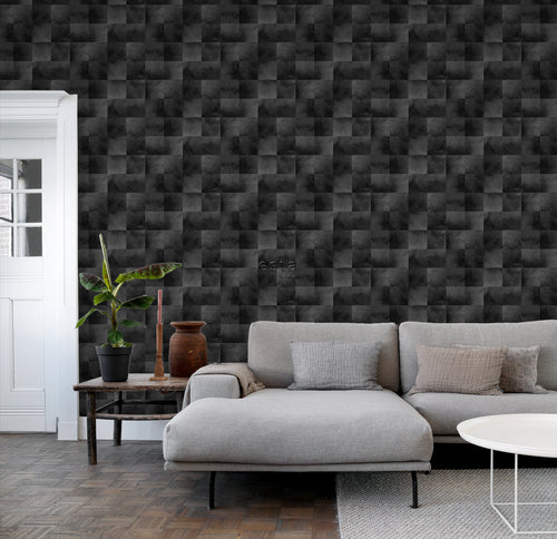ESTAhome behang dierenhuid zwart - 53 cm x 10.05 m - 139184