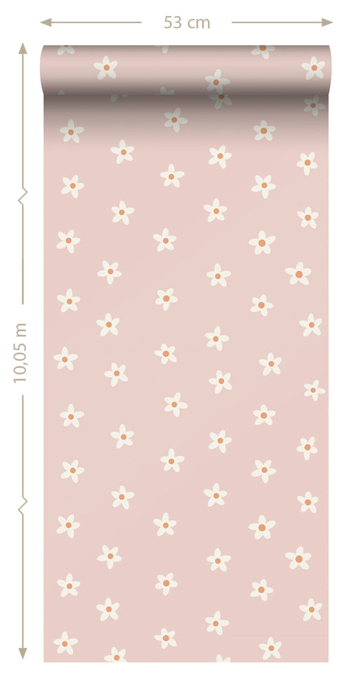 ESTAhome behang madeliefjes roze - 53 cm x 10.05 m - 131113