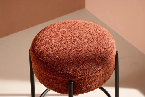 Rebellenclub Barkruk Mossby - RoodBruin BouclŽ - vtwonen shop