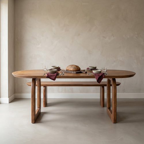 Raw materials eettafel Bullnose open - bruin - 200 cm