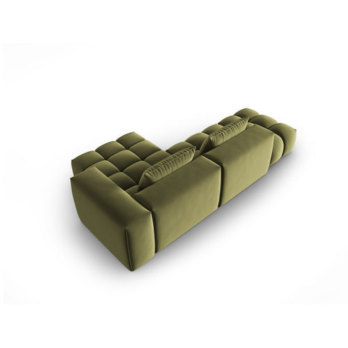 Cosmopolitan Design - Modulaire hoekbank rechts Verona 4-zits, flueel lichtgroen - 145x265x70cm