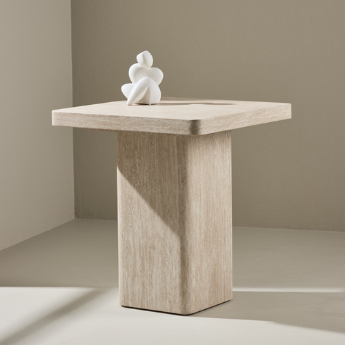Nest living Hannes Ronde Houten Salontafel Beige - Ø 80 cm