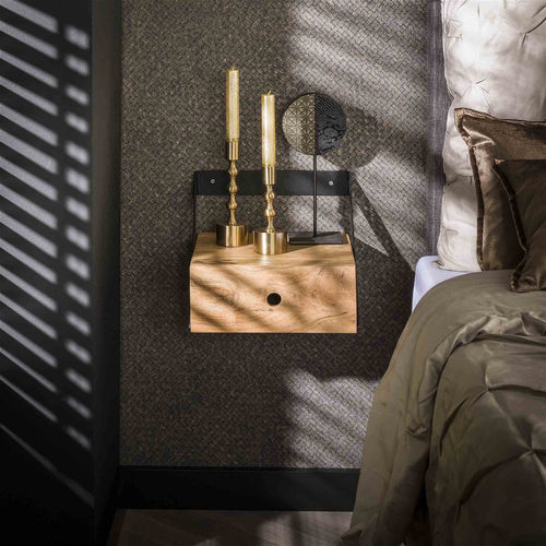 Giga Meubel Nachtkastje Strip XS - Acaciahout - Set van 2 - 30x30x20cm - vtwonen shop