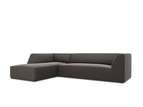 Micadoni linker hoekbank Ruby 4-zits, flueel, donkergrijs - 180x273x69cm