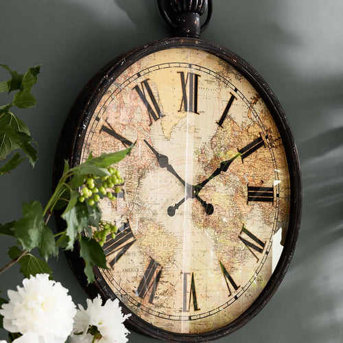 Kare Design Wandklok European Map 96cm - vtwonen shop