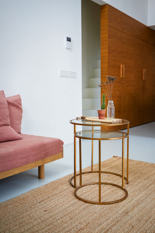 Light & Living bijzettafel DUARTE - Ø50x52cm - goud - Set van 2