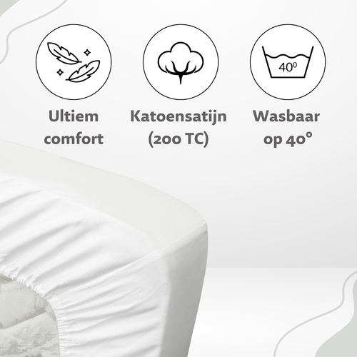 Ten Cate hoeslaken - 100% katoensatijn - 90x200 - wit