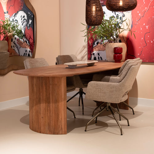Giga Meubel Eettafel Feline - Deens Ovaal - Mangohout - 220cm