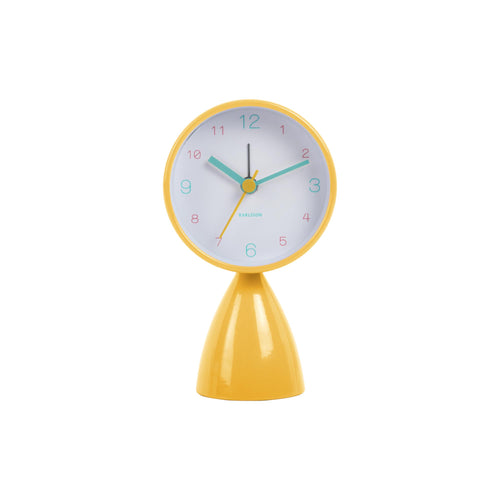 Karlsson wekker Funky Vibes - geel - 7.8x7.8x13.3cm