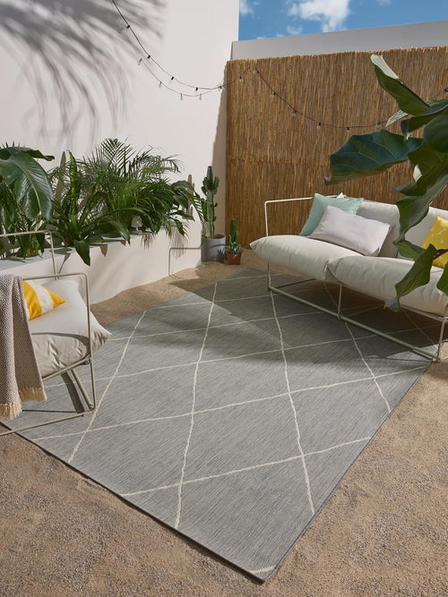 benuta binnen- en buitenkleed Metro - grijs - 160x230 cm