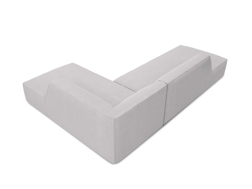 Micadoni rechter hoekbank Ruby 4-zits, structurele stof, lichtgrijs - 180x273x69cm