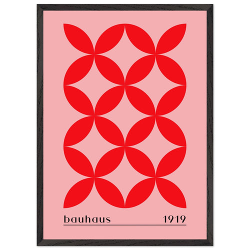 Artfulprints Poster met Lijst Bauhaus - 1919   - 50x70 cm - Rood