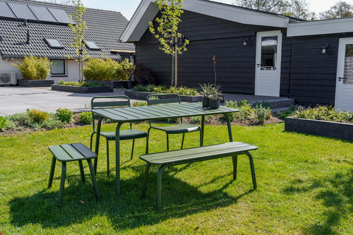 MaximaVida metalen tuinbank Max 120 cm olijfgroen - zonder rugleuning