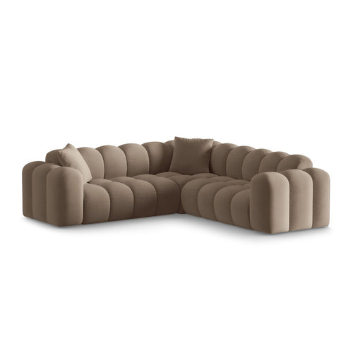 Cosmopolitan Design - Hoekbank Treno 3-zits, flueel cappuccino - 240x240x70cm