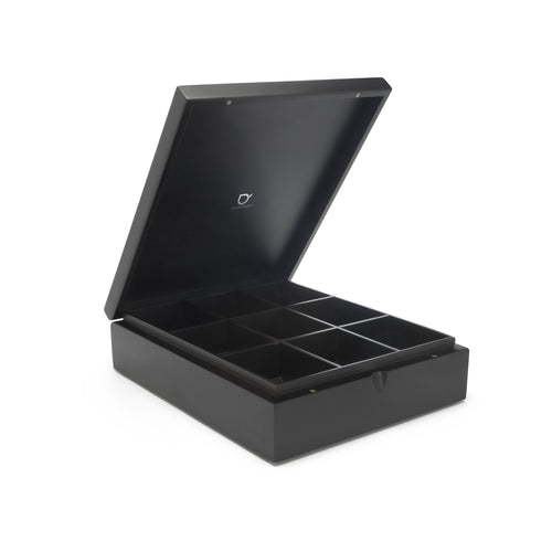 Bredemeijer - Theedoos 9 vaks gesloten bamboe zwart