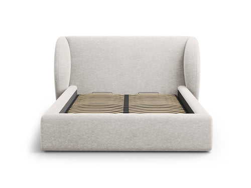 Micadoni Opbergbed met hoofdeinde Miley 160x200cm, chenille, lichtgrijs - 230x207x100cm