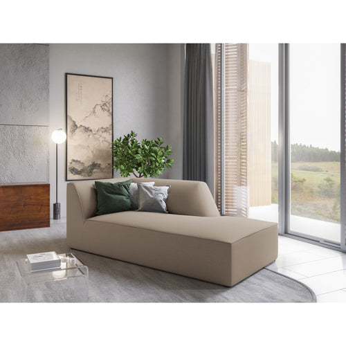 Cosmopolitan Design - Ligstoel rechts Siena structurele stof donkerbeige - 181x93x69cm