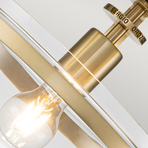 Elstead Quoizel Penn Cilindrische Plafondlamp Geborsteld Messing