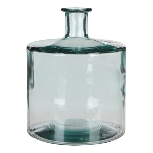 Mica Decorations Guan Fles Vaas - H26 x Ø21 cm - Gerecycled Glas - Transparant