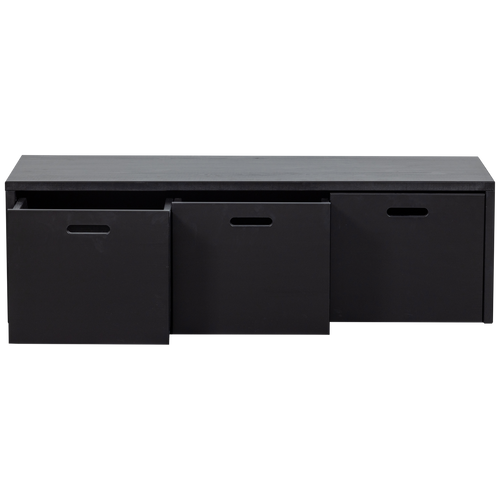 WOOOD kistbank met lades Silke - Grenen - Diepzwart - 36x120x50 - vtwonen shop