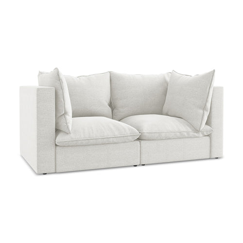 LaMiaSofa Tweezits modulaire bank Ravenna - bouclé - wit - 180x90x77
