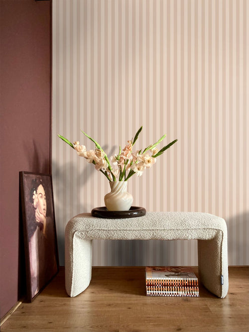 ESTAhome behang strepen licht roze - 50 x 900 cm - 131913