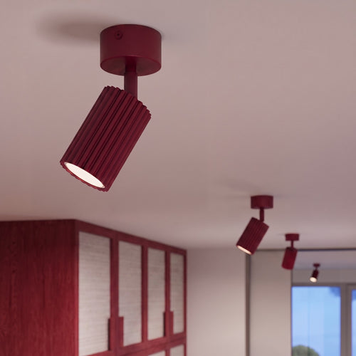 Sollux Lighting Plafondlamp KARBON 1 bordeaux - 7x7x18cm