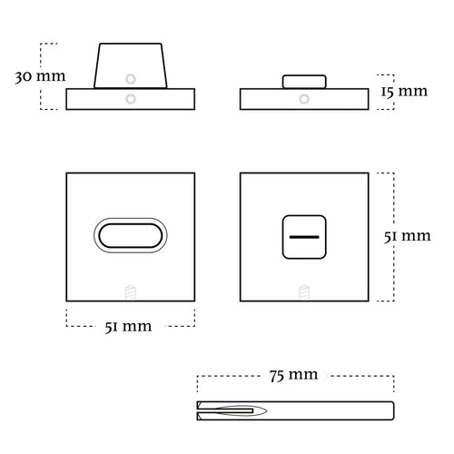 MooideurBeslag Linee deurklink geveerd - wc/badkamer - binnenwerk