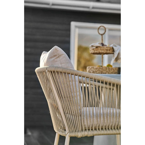 Artichok Mexx aluminium tuinstoel beige - met armleuning en kussen
