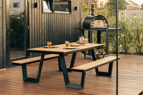 MaximaVida aluminium picknicktafel Bermuda 200 cm zwart - vtwonen shop