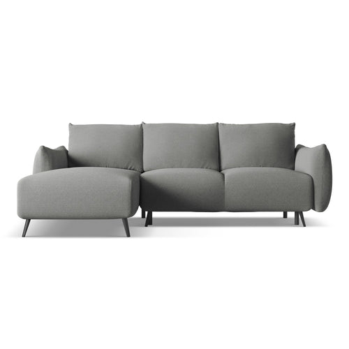 LaMiaSofa hoekbank links Genova - chenille stof - olifant - 242x162x86