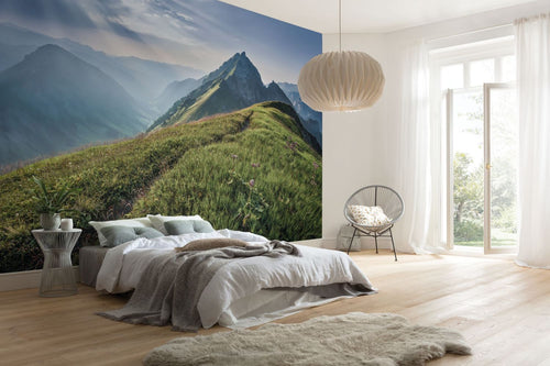 Sanders & Sanders fotobehang landschap groen en grijs - 400 x 250 cm - 612388