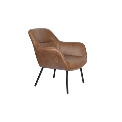 Housecraft Living Dude Loungestoel/ Fauteuil Vintage Kunstleer Bruin - vtwonen shop