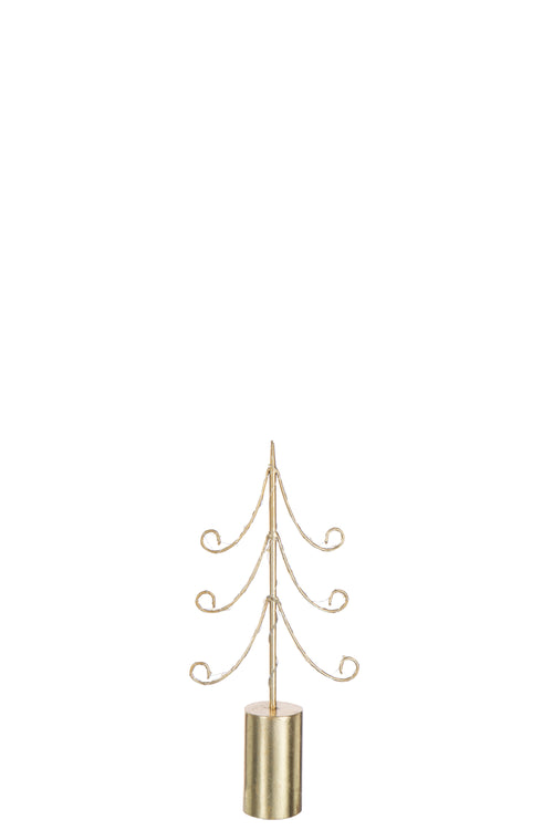 J-Line decoratie Boom - ijzer - goud - small - LED lichtjes - vtwonen shop
