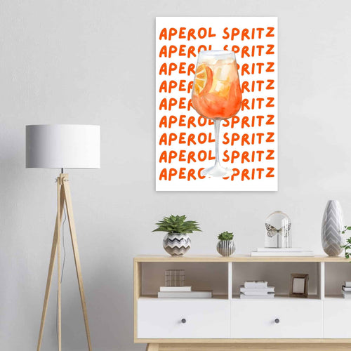 Artfulprints Poster Aperol Spritz - Written behind the glass   - 50x70 cm - Oranje
