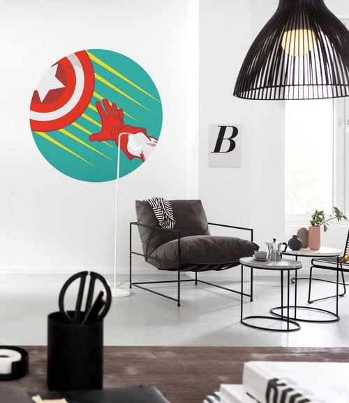 Sanders & Sanders zelfklevende behangcirkel The Avengers groen en rood - Ø 128 cm - 612050