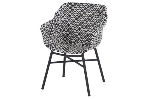 Hartman Tuinstoel Delphine - Zwart Wicker - Zithoogte 43cm