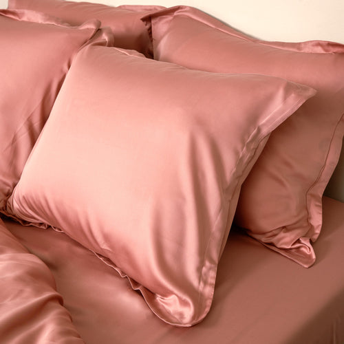Coco & Cici - TENCEL - Sateen Kussensloop Terra Roze - 1 kussensloop 80x80