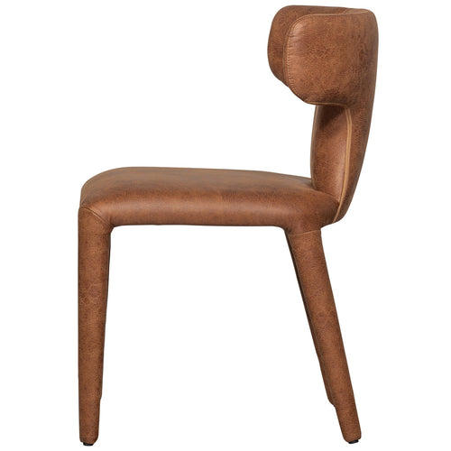 WOOOD eetkamerstoelen Permit - Leerlook - Cognac - Set van 6
