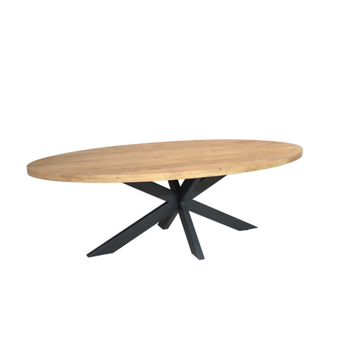 Starfurn Eettafel Dakota - Ovaal Naturel Hout - 240x110x76cm